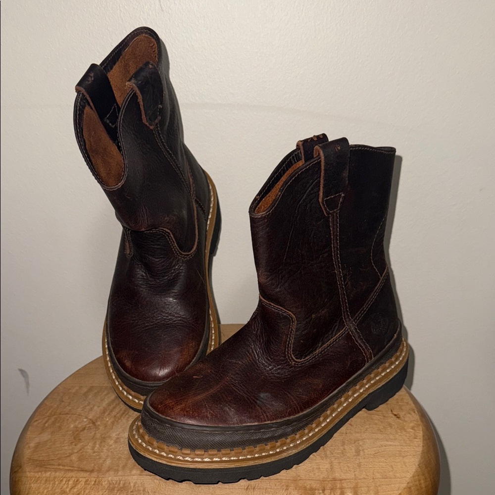 Georgia Boot Rich Brown Kids Leather Boots